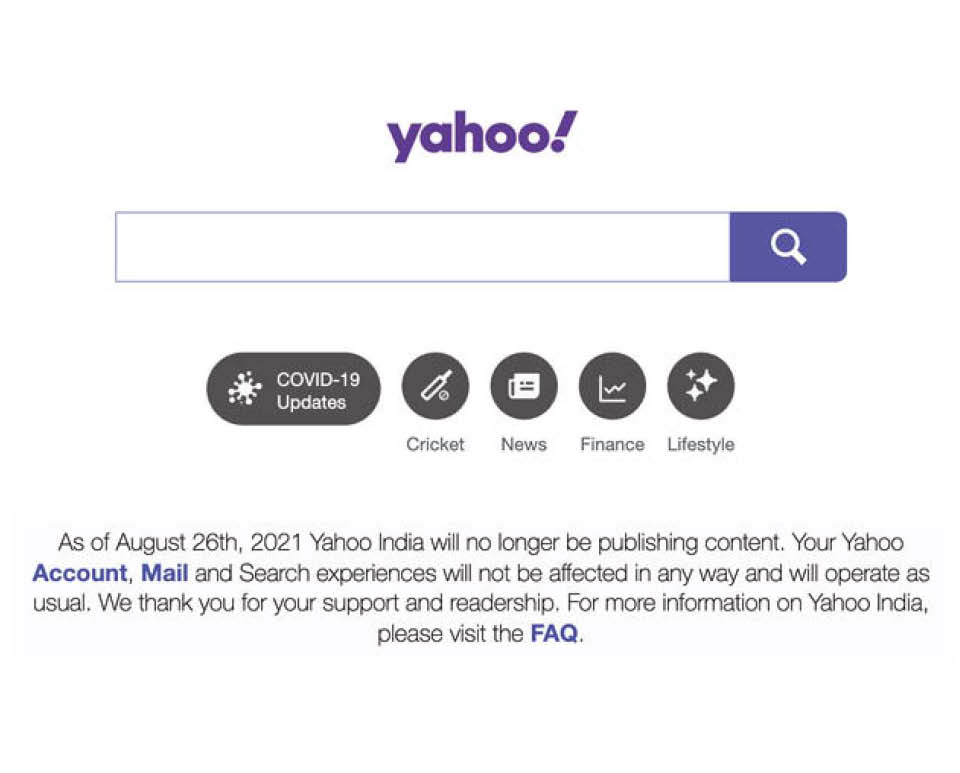 Yahoo pulls the plug on content operations in India blames